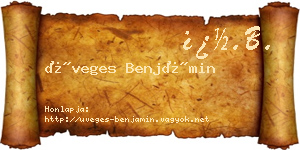 Üveges Benjámin névjegykártya